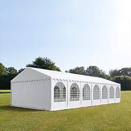 TOOLPORT 6x14m Partyzelt, PVC-Plane, weiß, mit