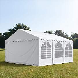 TOOLPORT 6x6m Partyzelt, PVC-Plane, weiß, mit
