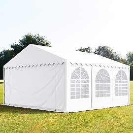 TOOLPORT 6x6m Partyzelt, PVC-Plane, weiß, mit