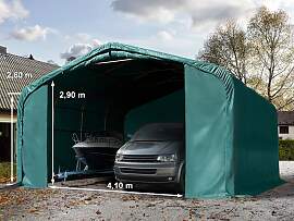 TOOLPORT 6x6m Zeltgarage, PVC-Plane, dunkelgrün,