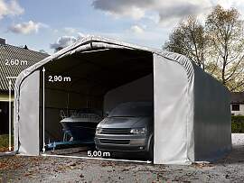 TOOLPORT 6x6m Zeltgarage, PVC-Plane, grau, mit