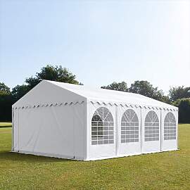 TOOLPORT 6x8m Partyzelt, PVC-Plane, weiß, mit