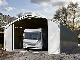 TOOLPORT 7x21m Zeltgarage, PVC-Plane, grau, ohne