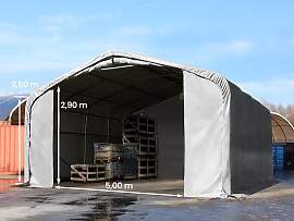 TOOLPORT 7x7m Zelthalle, PVC-Plane, grau, ohne