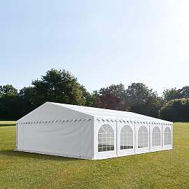 TOOLPORT 8x10m Partyzelt, PVC-Plane, weiß, mit