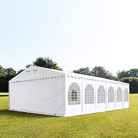 TOOLPORT 8x12m Partyzelt, PVC-Plane, weiß, mit