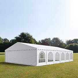 TOOLPORT 8x12m Partyzelt, PVC-Plane, weiß, mit