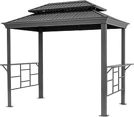 TOOLPORT BBQ Grillpavillon 2,8x1,8 m mit Stahldach 