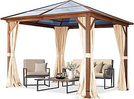TOOLPORT Gartenpavillon 3x3 m Holzoptik, ca 8 mm