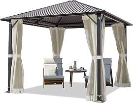 TOOLPORT Gartenpavillon 3x3 m mit Stahldach -
