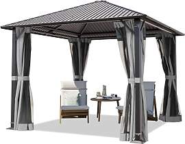 TOOLPORT Gartenpavillon 3x3 m mit Stahldach -
