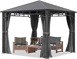 TOOLPORT Gartenpavillon 3x3 m Stahldach Hardtop 4