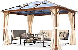 TOOLPORT Gartenpavillon 3x4 m Holzoptik, ca 8 mm