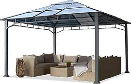 TOOLPORT Gartenpavillon 4x4 m Aluminium Gestänge