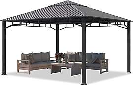 TOOLPORT Gartenpavillon 4x4 m Stahldach Hardtop