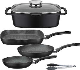 Topf-Set GSW "Gourmet Granit", schwarz,