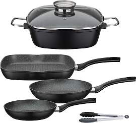Topf-Set GSW "Gourmet Granit", schwarz,
