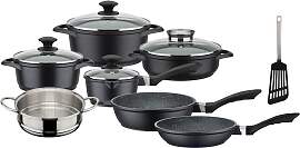 Topf-Set GSW "Gourmet Granit", schwarz,