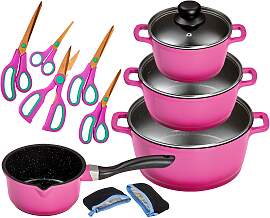 Topf-Set KING "ALUGUSS", lila (beere),