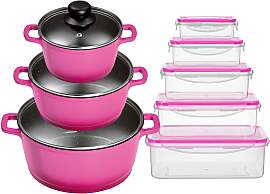 Topf-Set KING "ALUGUSS", lila (beere),