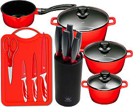 Topf-Set KING "Aluguss Red", rot,