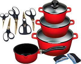 Topf-Set KING "ALUGUSS", schwarz,