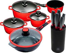 Topf-Set KING "Click-Grip", rot, Töpfe, 