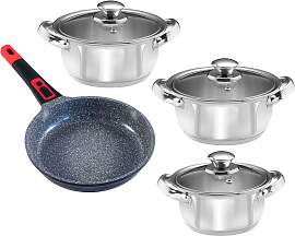 Topf-Set KING "EDELSTAHL", schwarz,