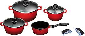 Topf-Set KING, rot (rot, schwarz), Töpfe,