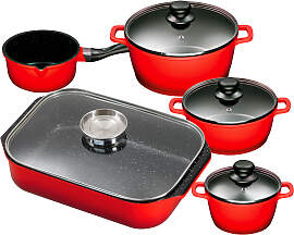 Topf-Set KING, rot, Töpfe, Induktion, außer