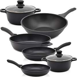 Topf-Set KRÜGER "Leipzig", schwarz,