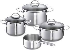 Topf-Set SCHULTE-UFER "Wave", silber