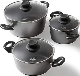 Topf-Set STONELINE, schwarz, Töpfe, Induktion