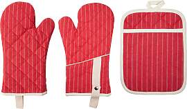 Topfhandschuhe STUCO "gestreift", rot