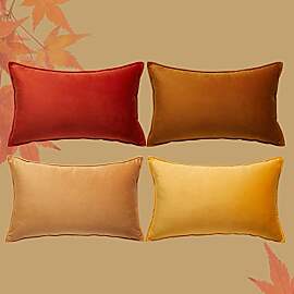 Topfinel 4er Set Kissenbezug Herbst 30x50 gelb