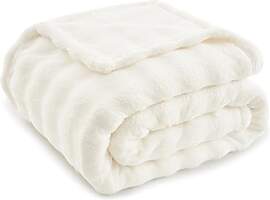 Topfinel Bubble Decke Kuscheldecke Flauschig Weiß 