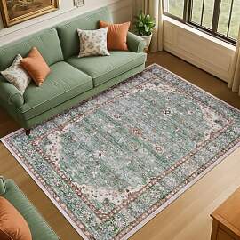 Topfinel Vintage Teppich 160x230cm Boho Kurzflor