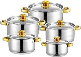 Topfset aus Edelstahl, Kochgeschirr
