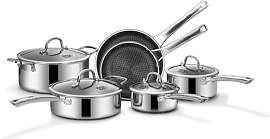 Topfset Edelstahl 10-teilig, Induktions Töpfe Set 