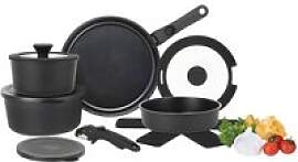 Topfset schwarz Aluminium 13 tlg.