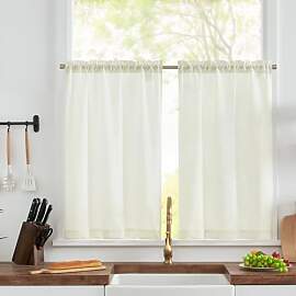 TOPICK Bistrogardine 2er Set Scheibengardinen