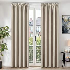 TOPICK Gardinen mit Kräuselband Wohnzimmer