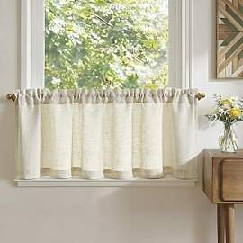 TOPICK Scheibengardinen modern Wohnzimmer Beige
