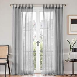 TOPICK Schlaufenschal 2er Set Gardinen Wohnzimmer