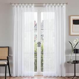 TOPICK Schlaufenschal 2er Set Gardinen Wohnzimmer
