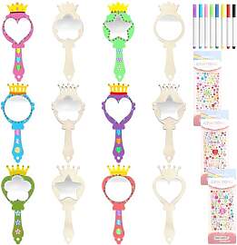 TOPJOWGA Holz Prinzessin Spiegel, 23PCS DIY
