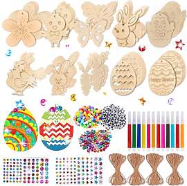 TOPRUNYI Holzanhänger Ostern zum Bemalen,264