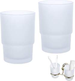 Topsky 2 Stück Glas Zahnputzbecher Set, Kinder