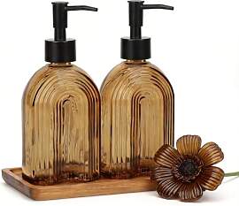 Topsky Seifenspender Glas 2 Stück 330 ml,