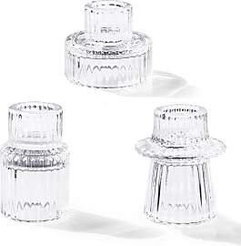 Toptime Kerzenhalter Glas, 3er Set Teelichthalter